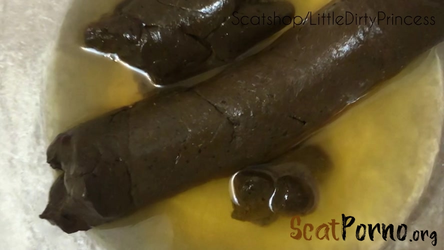 DirtyPrincess  - Long thick poop served in a bowl of pee for you