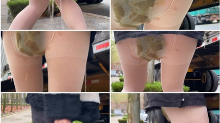 Chinese Woman Shits Herself While Walking on the Street. P1