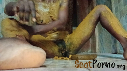 PrettyEbonies - Monster poop and smearing by Me larry new scat porn video