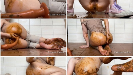 Famous amateur pornstar Extreme Violette Slink and Pump Scat first time
