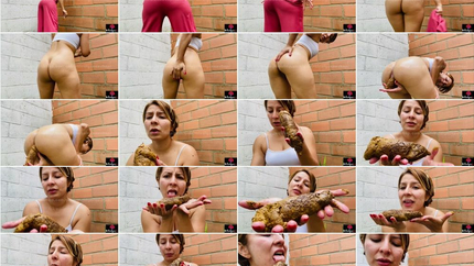 Valentynexx - Licking my big poop in my backyard