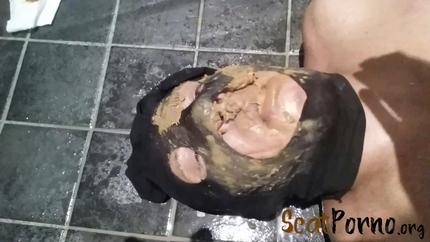 Two mistresses shit in slave mouth