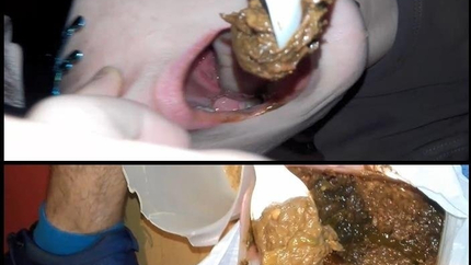 Real Teens - Real Scat Feeding Amateur Beauty Slave Girl with Scat Amateur Feeding
