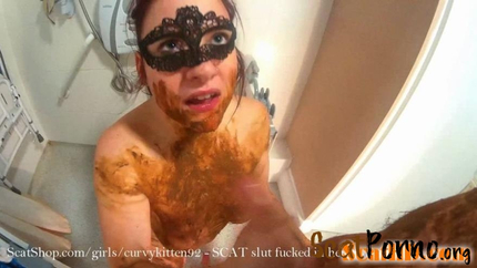 Curvykitten92 - SCAT slut fucked in her own shit
