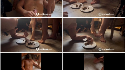 Toilet Slave and Two Mistresses, Shit Feeding and Handjob P1