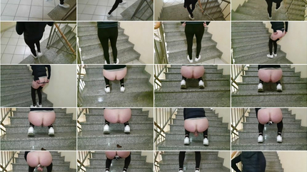 p00girl - Pooped into the public stairwell