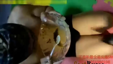 Chinese Slave Eats Shit like a Dinner P1
