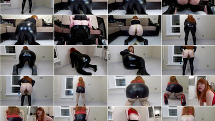 Farting and Shitting In Leather Clothes - Mega Farts, Diarrhea & Enema in Black Leggings - Smell Dirty Leather Shorts