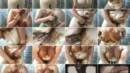 A very dirty girl in brown leggings