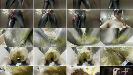 Shiny Messy Leggings with World Of Shit