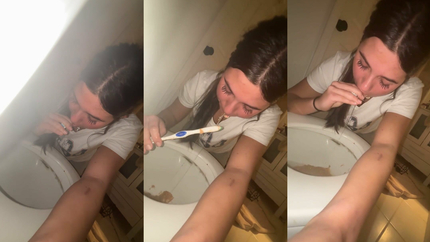GIRL PUKING HER GUTS OUT