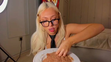 PREVIEW - BLONDE CAM WHORE EATING PUKE