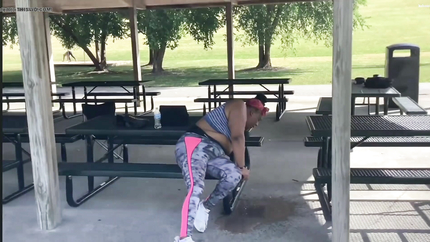 WOMAN THROWS UP AFTER WORKING OUT