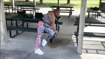 WOMAN THROWS UP AFTER WORKING OUT