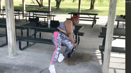 WOMAN THROWS UP AFTER WORKING OUT
