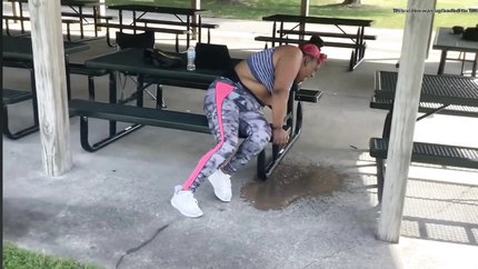 WOMAN THROWS UP AFTER WORKING OUT