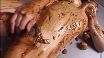 Smearing Shit All Over Her Big Titties!