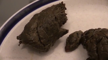 Pooping hard shit and creamy pussy