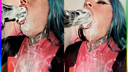 GOTH SLAVE CAMGIRL AGGRESSIVE DEEPTHROAT PUKE