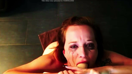 REDHEAD DEEPTHROATS DILDO AND PUKES