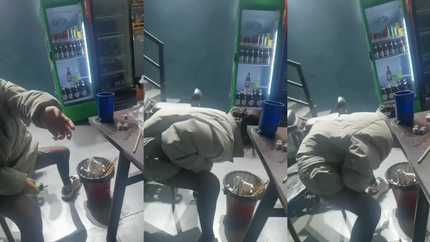 DRUNK WOMEN VOMITING A LOT IN A BUCKET