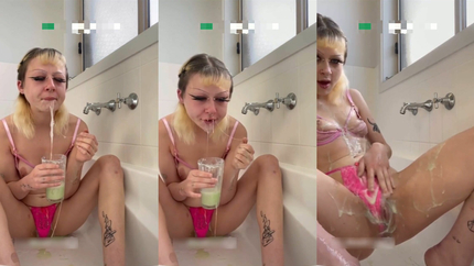 BLONDE VOMITING IN THE BATHTUB
