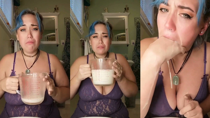 WHITE BBW VOMITS FROM MILK CHUGGING (SUPER CUT)