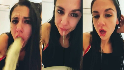 DRUNK TEEN BURP AND AUTOVOM IN TOILET AFTER CLUB