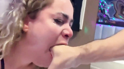 COCK AND FINGERS MAKE HER PUKE