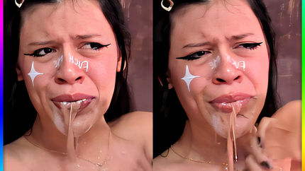 MESSY TEEN CAMGIRL INTENSE PUKE THROAT FUCK