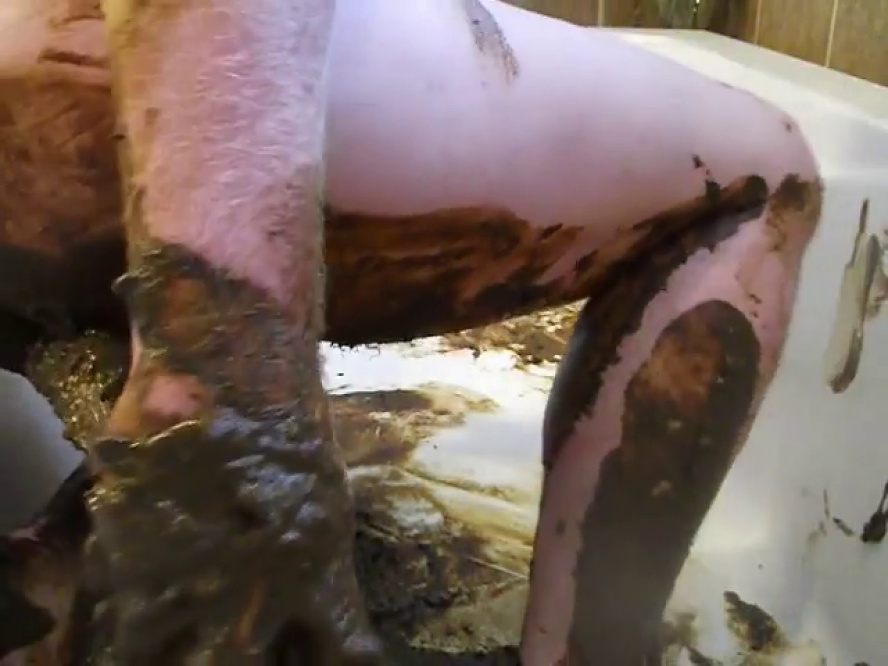 A fat gay pig covers himself in shit and fucks his ass. P1