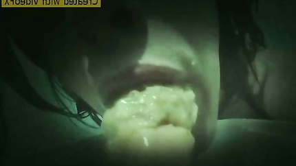 DEEPTHROAT DILDO CREAMY VOMIT..