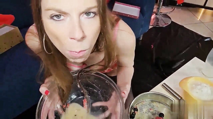 DISGUSTING SLUT VOMITING AND DRINKING A LOT - PART 1