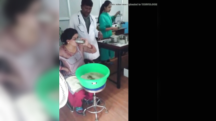 SICK WOMAN HOCKING AND PUKING THERAPY