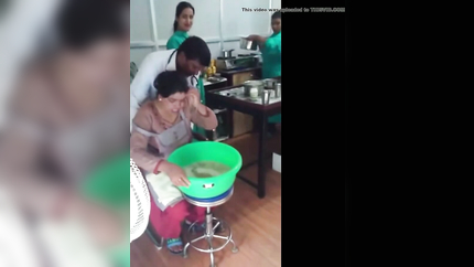 SICK WOMAN HOCKING AND PUKING THERAPY