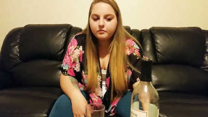 WINE CHUG CHALLANGE AND PUKE