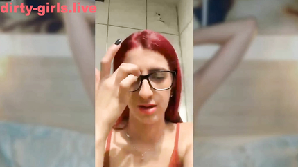 RED HAIR LATINA VOMIT OUTDOOR IN PUBLIC