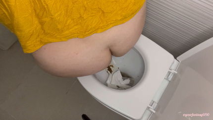 Pooping in toilet 46