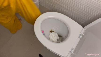 Pooping in toilet 46