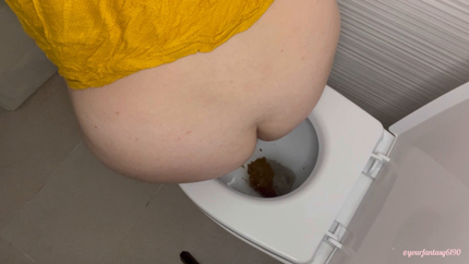 Pooping in toilet 46