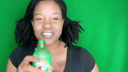 EBONY GIRL DRINKS SPRITE AND BURPS IT UP