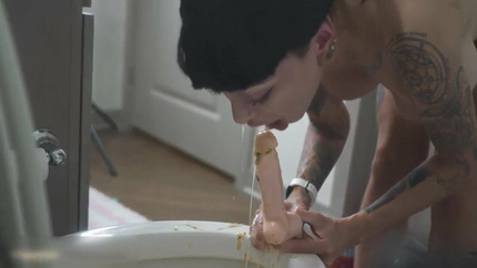 HOT BUSTY FREAK EATS AND PUKES FOR 20 MINUTES