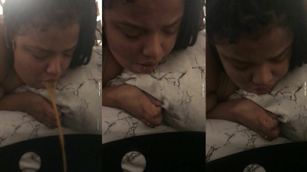 SICK BBW THROWING UP ON SIDE OF BED
