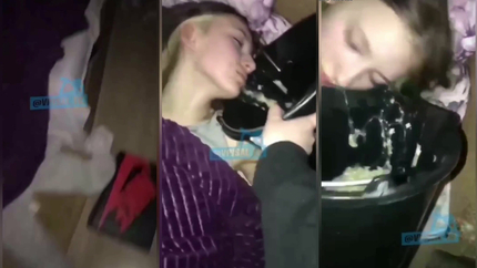 COLLEGE TEENS PUKING ON EACH OTHER