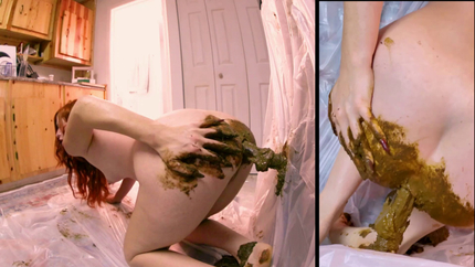 Redhead scat girl FreckledRED Fridge Fuck amateur