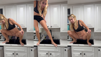 Peeing in my parents kitchen sink