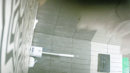 Chinese Girl in Lilac Ruffled Dress Holding Phone While Peeing P1