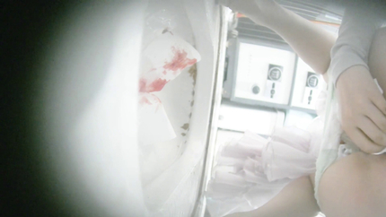 Chinese Girl in Lilac Ruffled Dress Holding Phone While Peeing P1