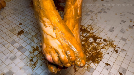 Dirty feet with poo