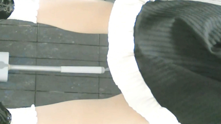 Chinese Girl in White Clothes Squatting and Peeing Up Close P1